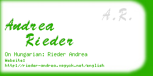 andrea rieder business card